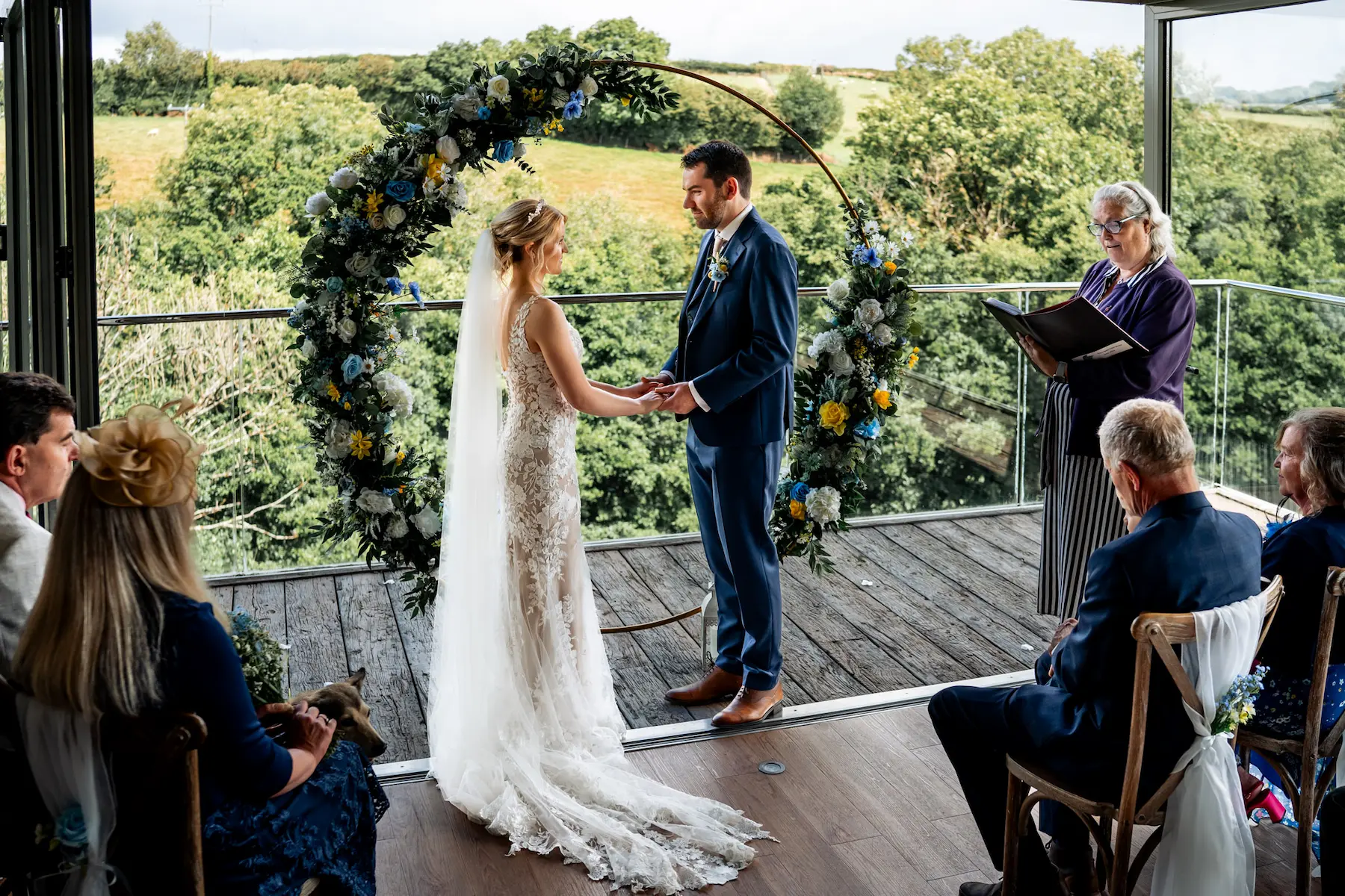 A beautiful budget wedding ceremony at Tree Top Escape, North Devon
