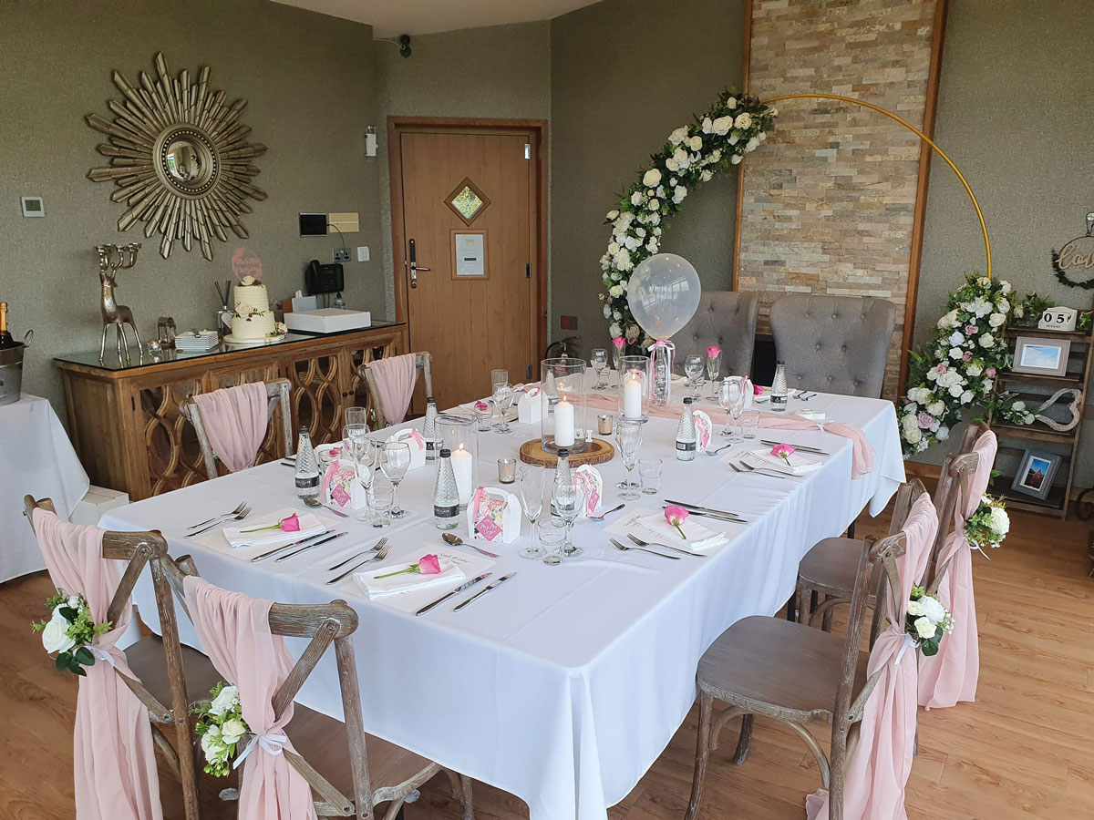 Dining at intimate wedding