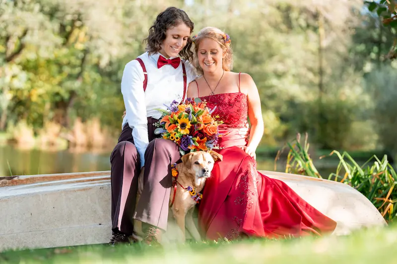 Same sex wedding venue in Devon at Tree Top Escape