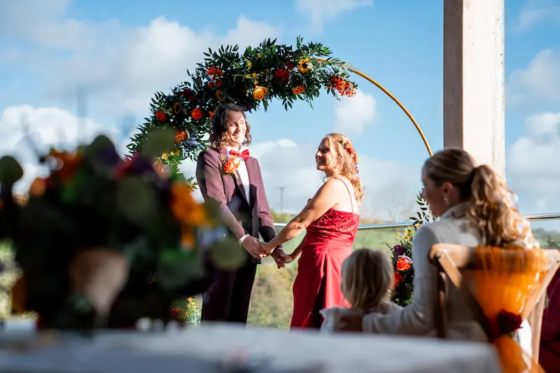 Chev and Ais' same sex wedding at Tree Top Escape, Devon
