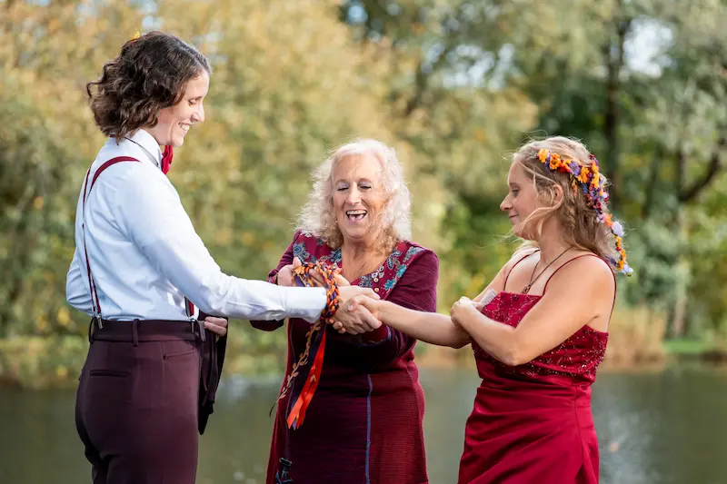 Lesbian wedding in Devon countryside