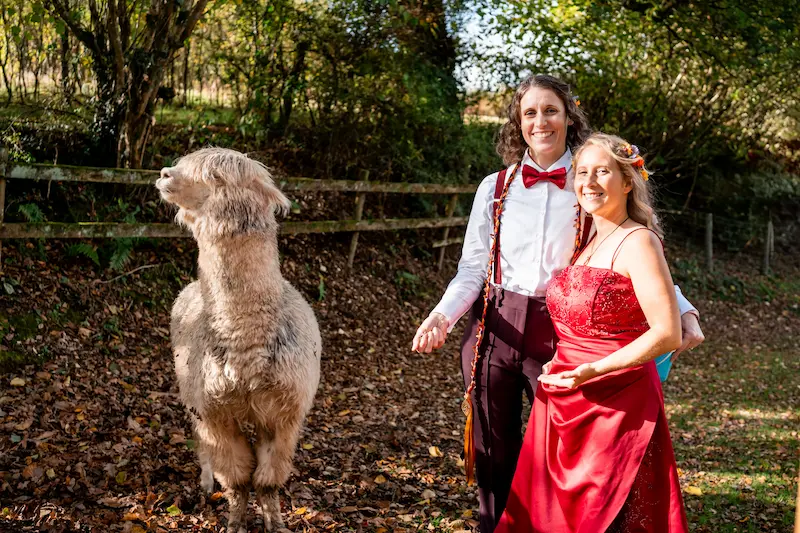 Intimate same sex wedding at Tree Top Escape Devon